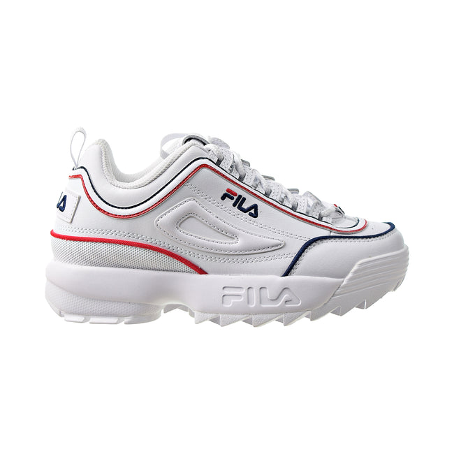Fila Disruptor II Contrast Piping Big Kids' Shoes White-Navy-Red