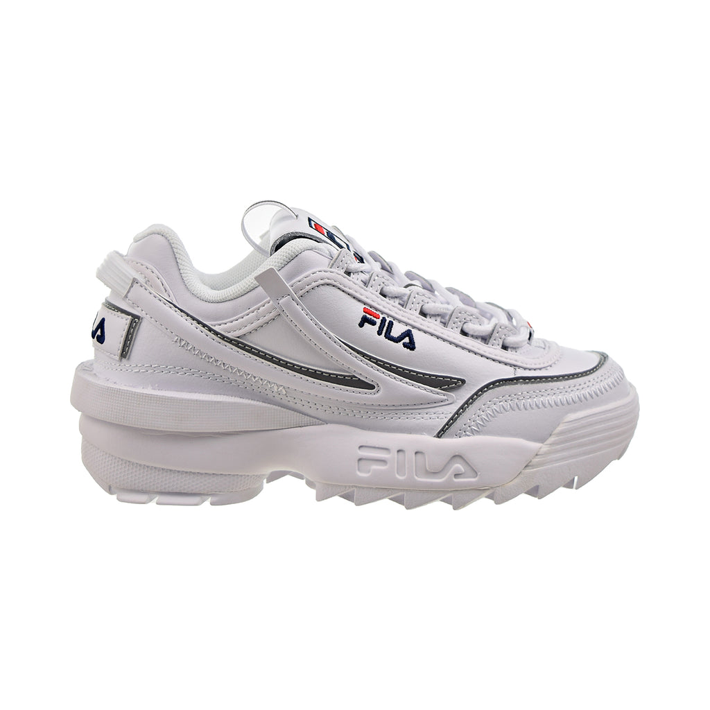 FILA Disruptor II Kid's Premium Casual Shoes White Navy Red NEW