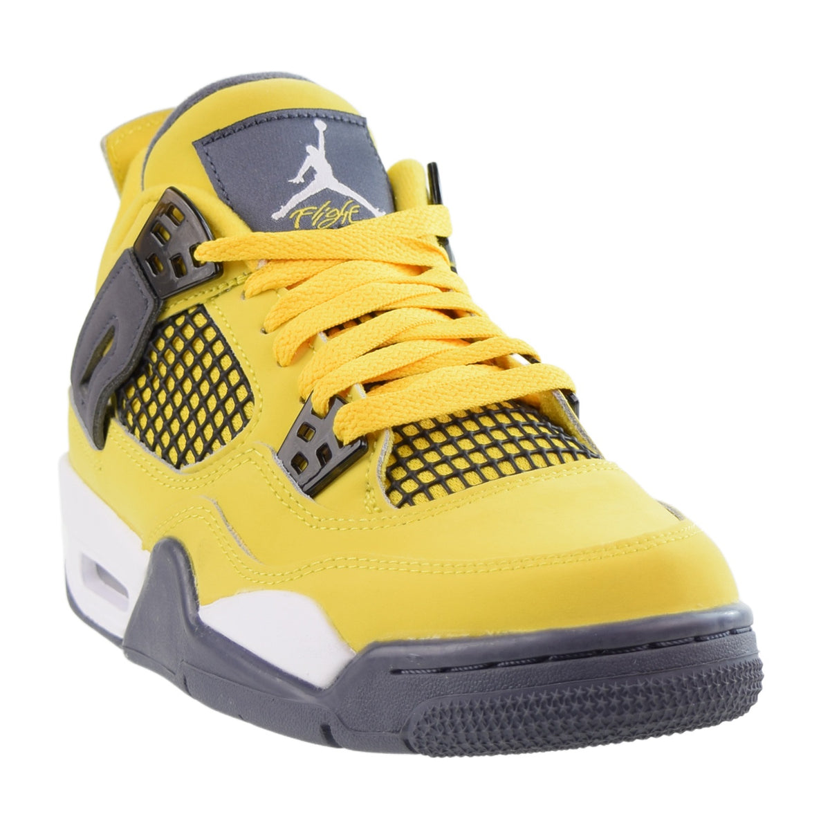 Jordan 4 Retro Lightning (GS) Big Kids' Shoes Tour Yellow-White-Dark Blue