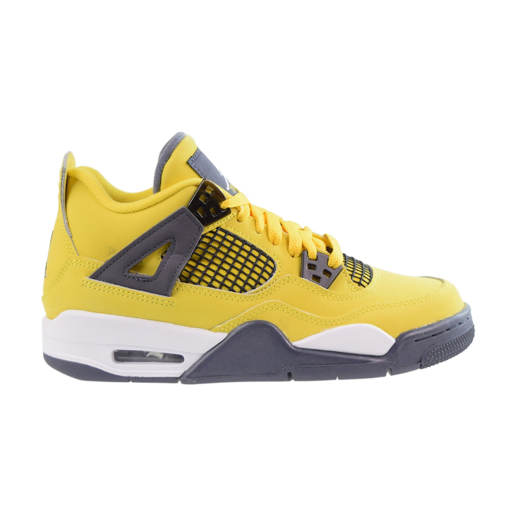 Jordan 4 Retro Lightning (GS) Big Kids' Shoes Tour Yellow-White-Dark Blue