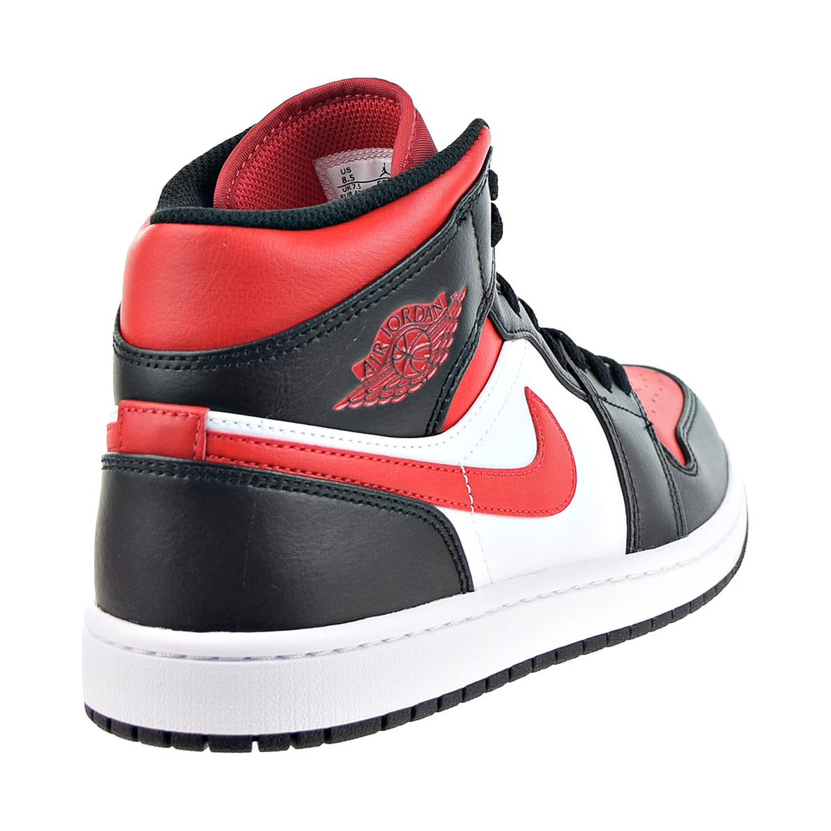 Air Jordan 1 Mid "Bred Toe" Men's Shoes Black-Fire Red-White
