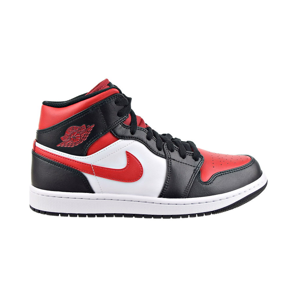 Air Jordan 1 Mid "Bred Toe" Men's Shoes Black-Fire Red-White