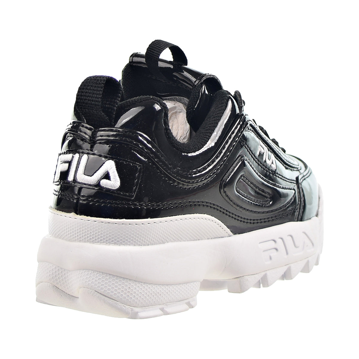 Fila Disruptor II Premium Patent Women's Shoes Black-White