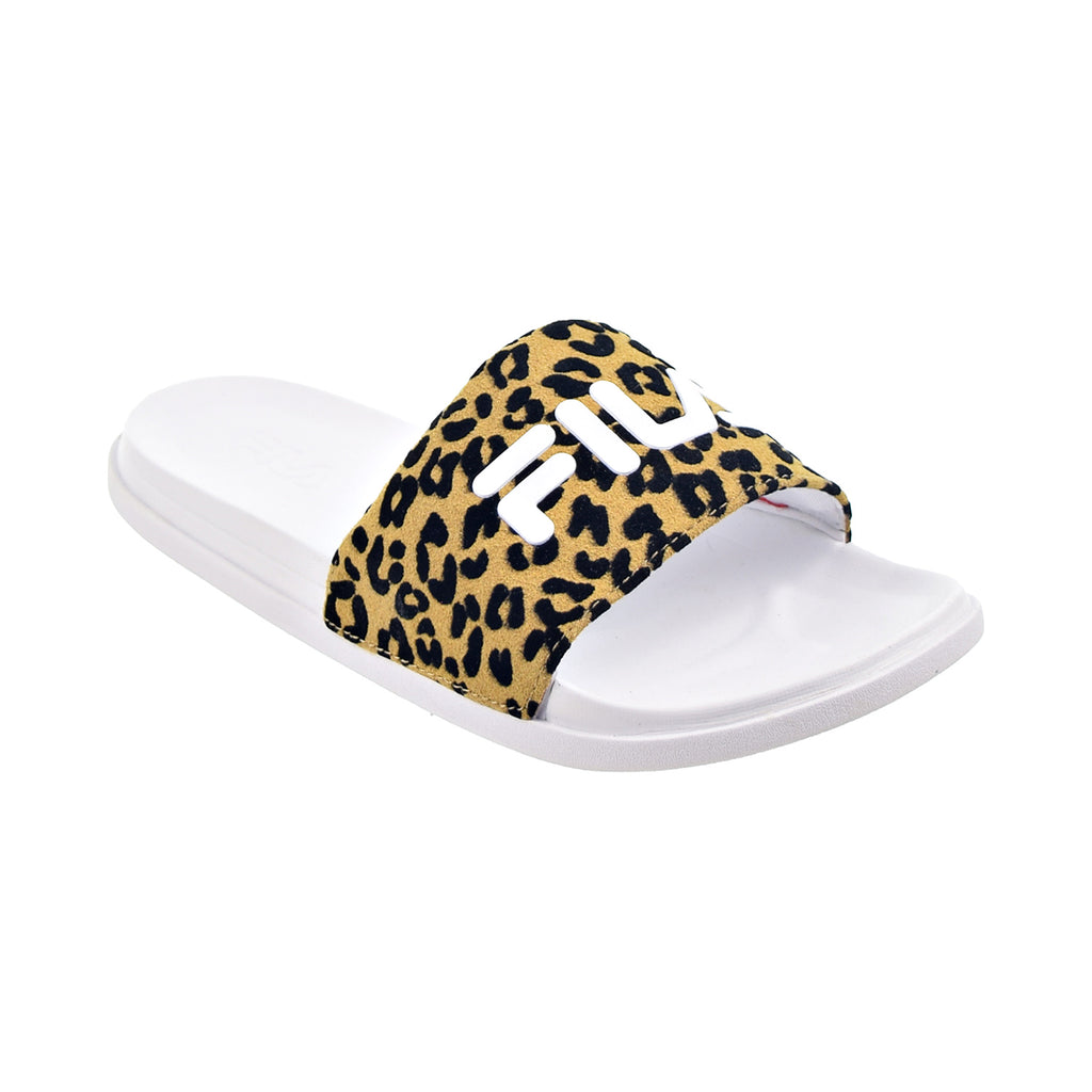 Fila Drifter Lux Wild Women's Slide Sandals White-Leopard