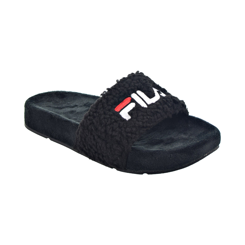 Fila Fuzzy Drifter Women's Slide Sandals Black-Red-White