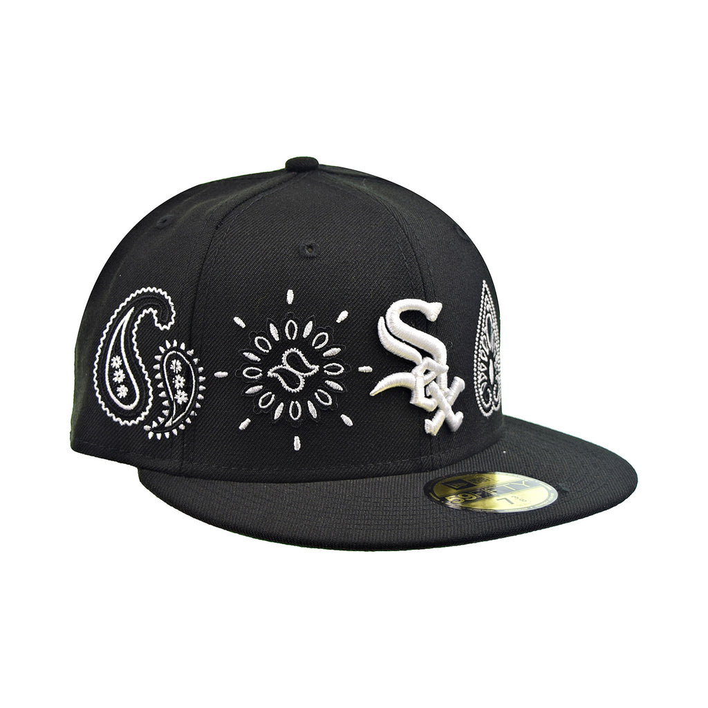 New Era Chicago White SOX Paisley 59Fifty Men's Fitted Hat Black-Green Bottom