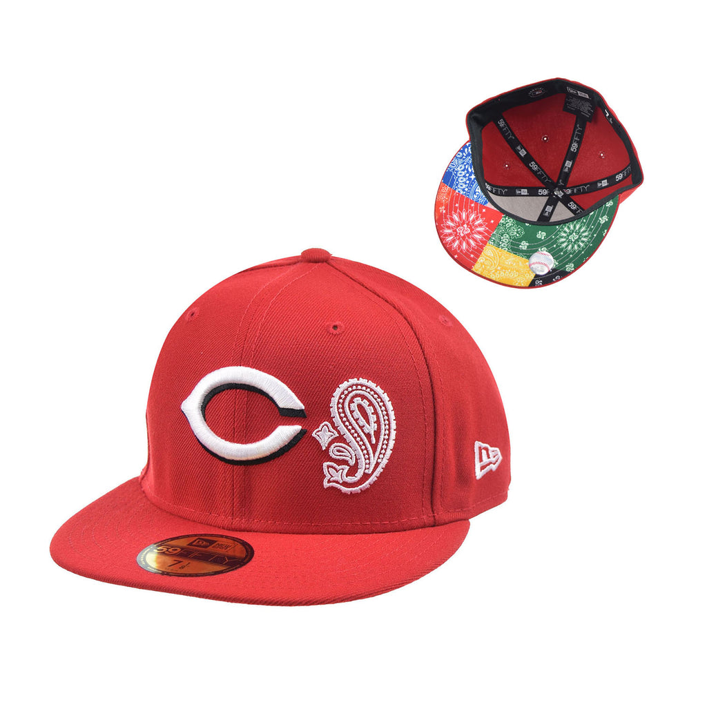 New Era Cincinatti Reds "Paisley Pack/Bandana" 59Fifty Men's Fitted Hat Red