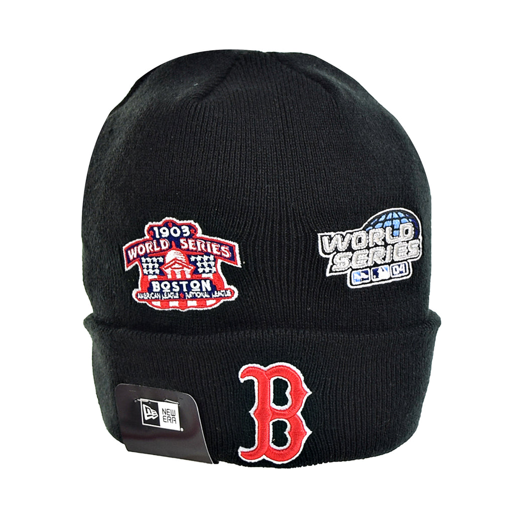 New Era Boston Red Sox Champion Patch Knit Men's Winter Beanie Black