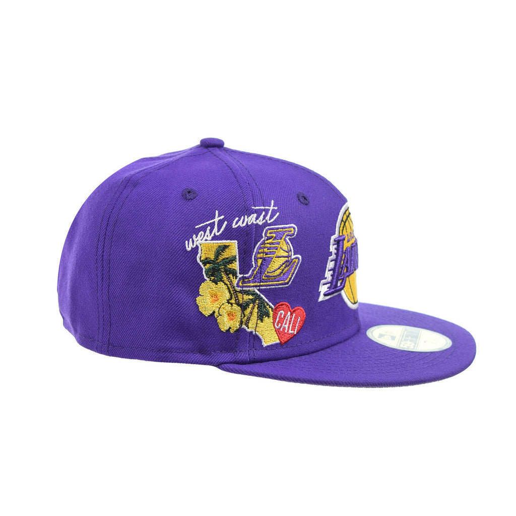 NEW ERA LA LOS ANGELES LAKERS PURPLE & YELLOW FITTED CAP BASKETBALL HAT  Size 7