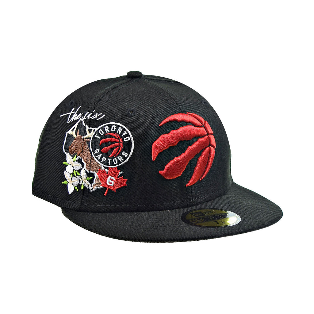 New Era Toronto Raptors "City Cluster" 59Fifty Fitted Hat Black-Red-Multi