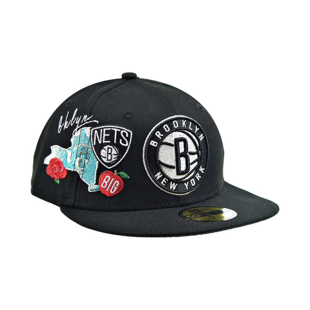 New Era Brooklyn Nets "City Cluster" 59Fifty Fitted Hat Black-White-Multi