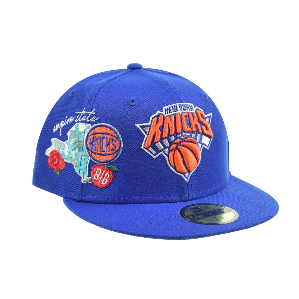 New Era New York Knicks "City Cluster" 59Fifty Fitted Hat Blue-Orange-Multi