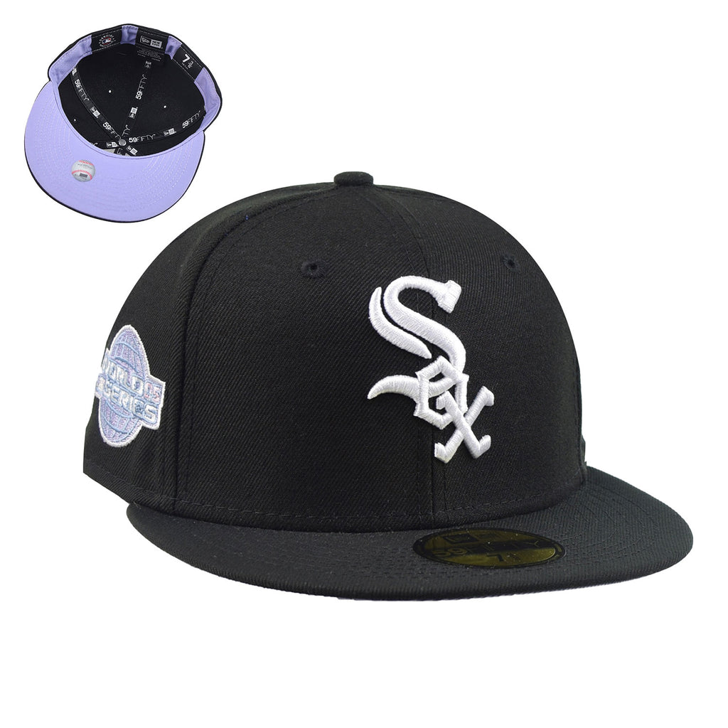 New Era Chicago White Sox Pop Sweat 59Fifty Men's Fitted Hat Black-White-Lavend.