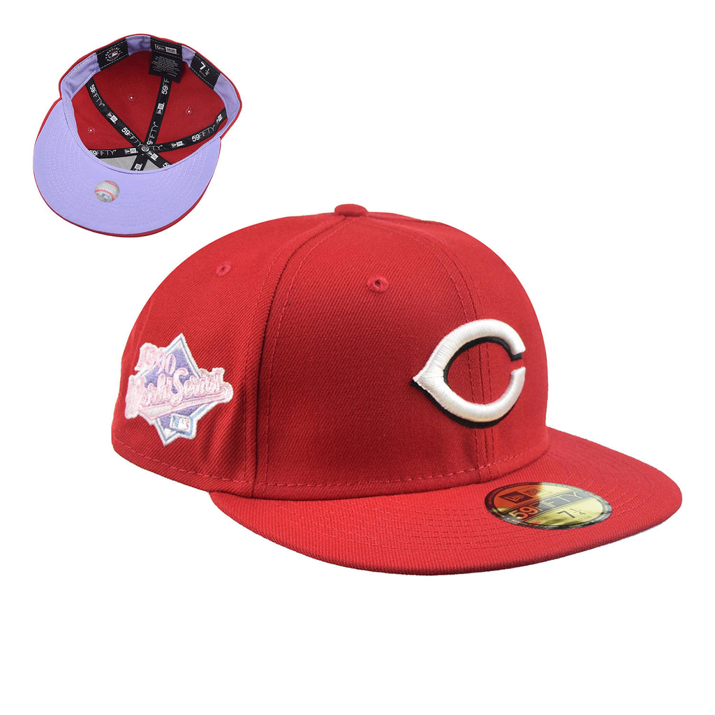 Men's New Era White/Red Cincinnati Reds Undervisor 59FIFTY Fitted Hat