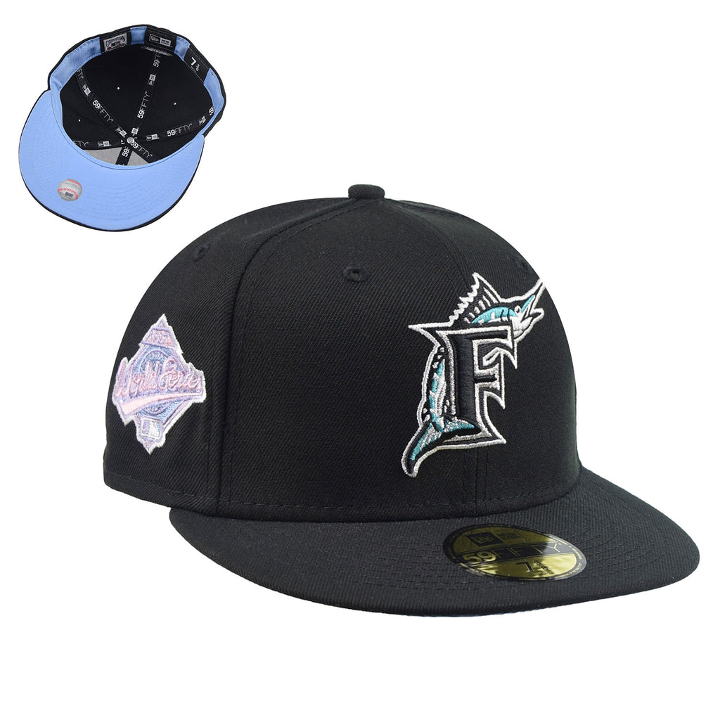 New Era Florida Marlins Pop Sweat 59Fifty Men's Fitted Hat Black-Blue
