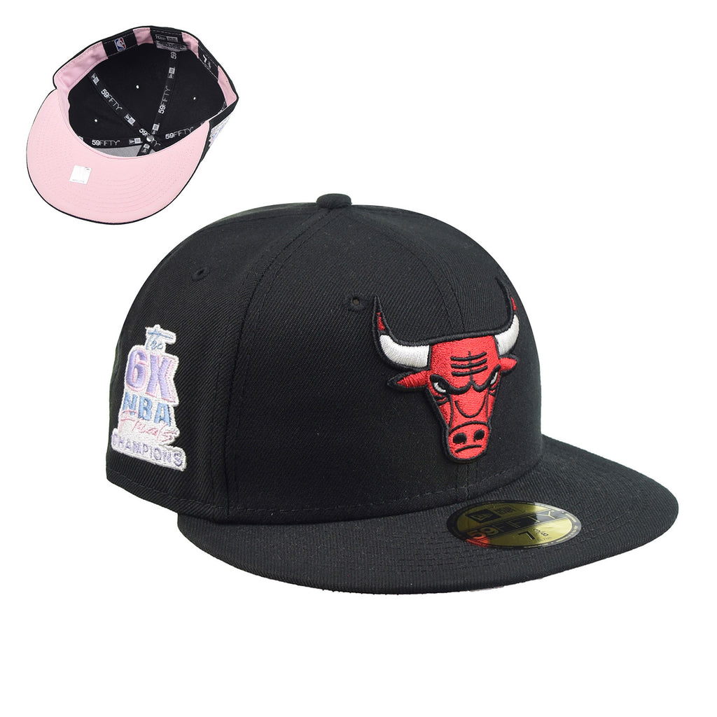 New Era Chicago Bulls Pop Sweat 59Fifty Men's Fitted Hat Black-Red-Pink