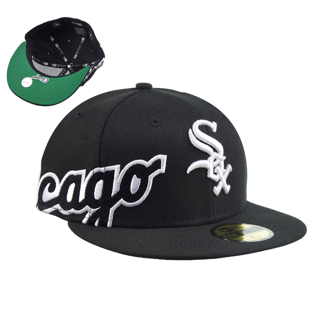 New Era Chicago White Sox Side Split 59Fifty Men's Fitted Hat Black-White