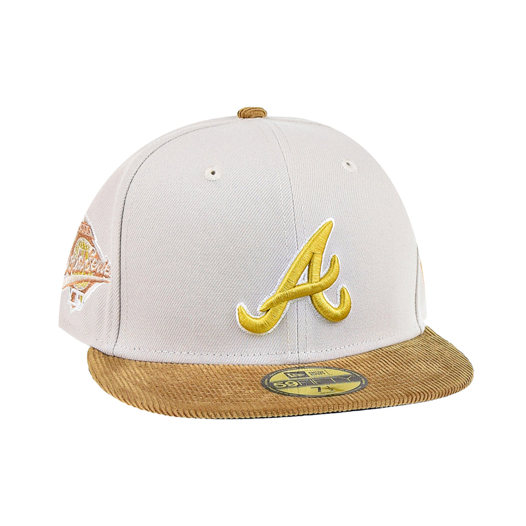 New Era Atlanta Braves Corduroy Visor 59Fifty Men's Fitted Hat Beige-Brown