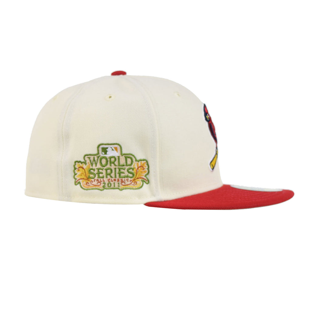 New Era St. Louis Cardinals 2011 World Series 59FIFTY Men's Fitted Hat Off White Off White-Red / 8