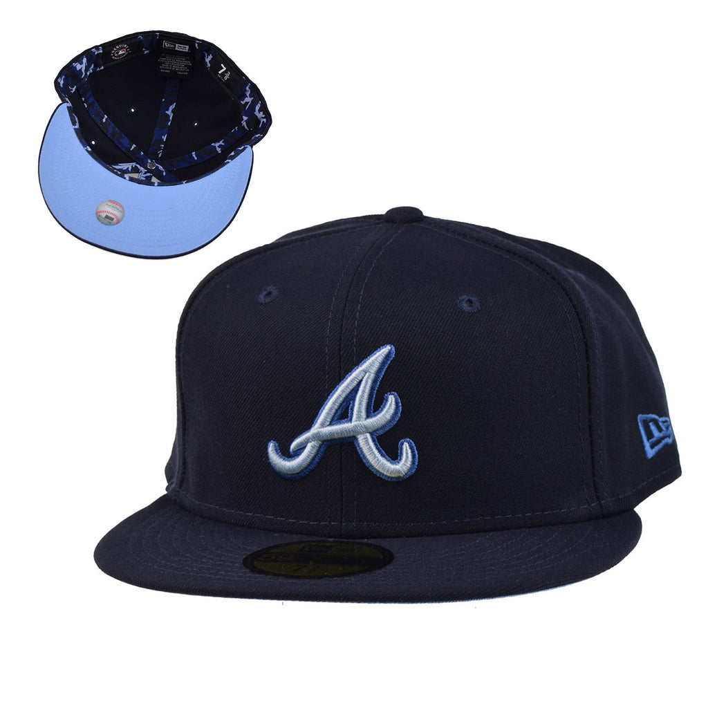 Men's New Era Navy Atlanta Braves Monochrome Camo 59FIFTY Fitted Hat