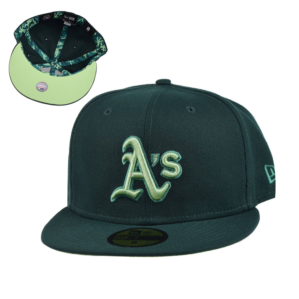 Men's Oakland Athletics New Era Green Monocamo 59FIFTY Fitted Hat, 8 / Green