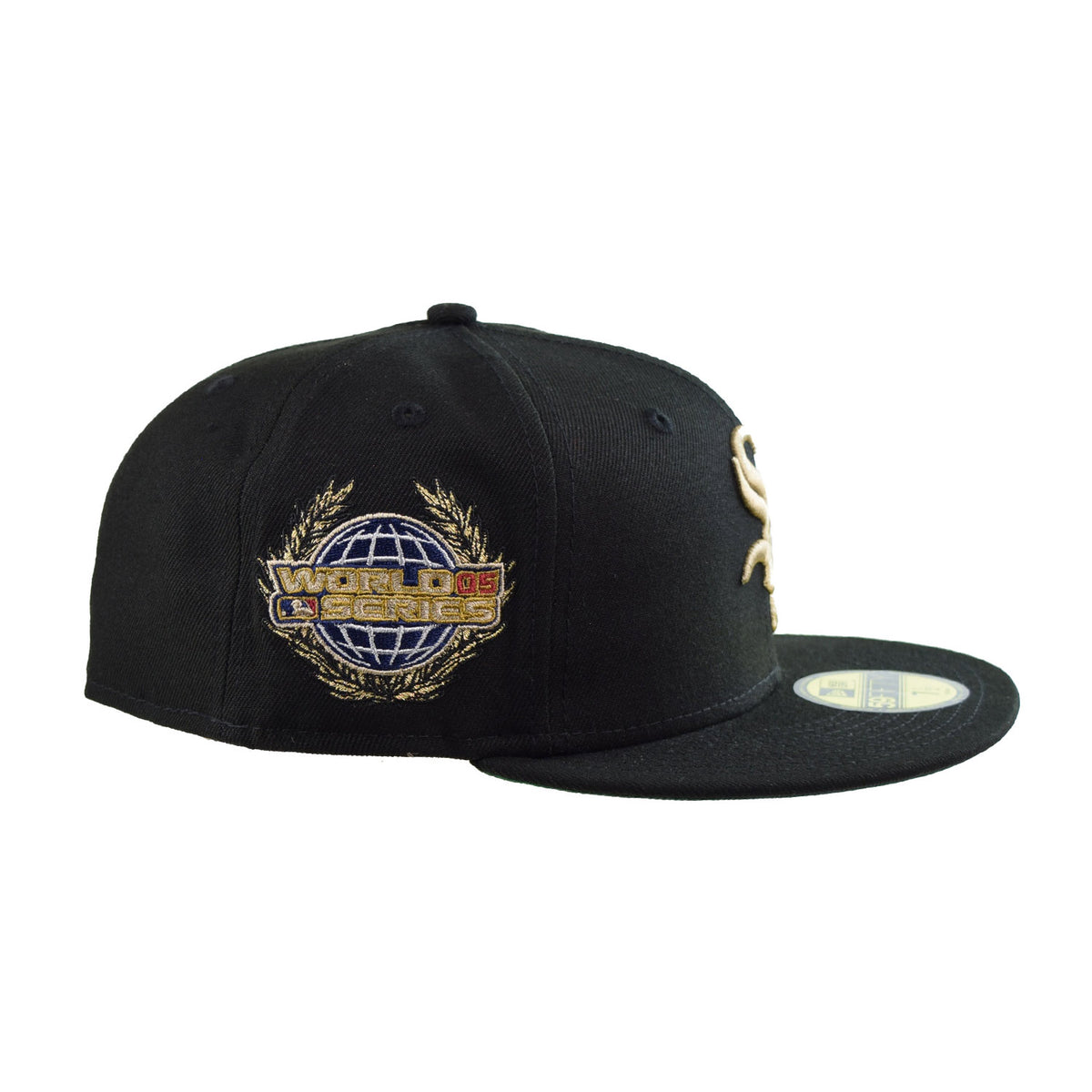 New Era Chicago White Sox  Laurel Sidepatch 59Fifty Men's Fitted Hat Black-Green