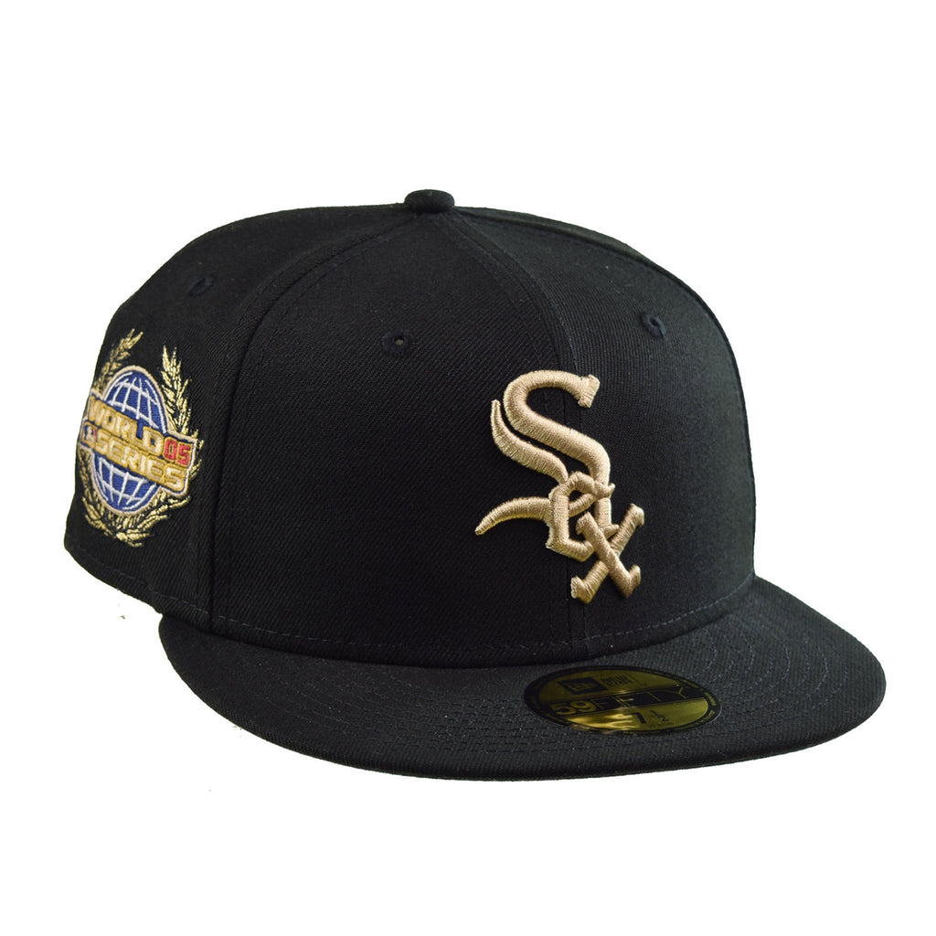 New Era Chicago White Sox  Laurel Sidepatch 59Fifty Men's Fitted Hat Black-Green