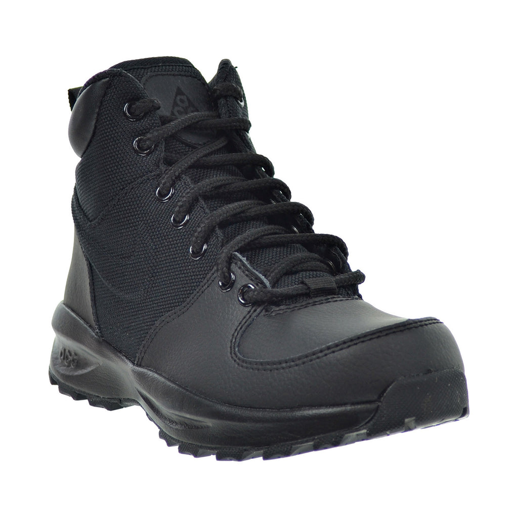 Air Manoa Leather Textile (GS) Big Kids Boots Black/Black-Bla