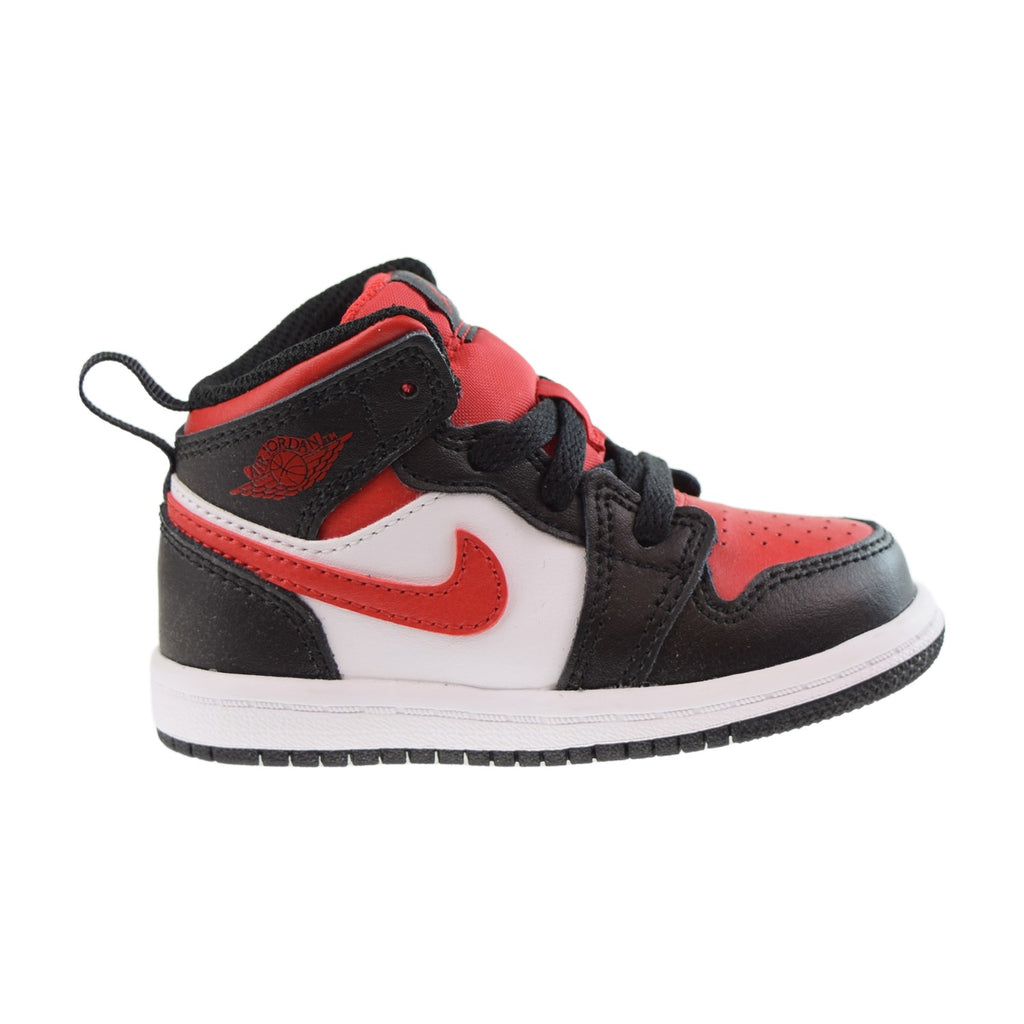 Jordan 1 Mid (TD) Toddlers Shoes Black-Fire Red