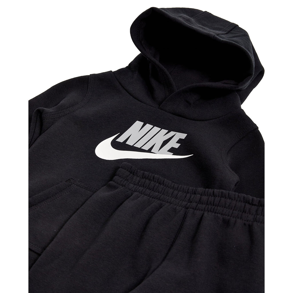 Nike NSW Fleece Pullover + Jogger Infant Toddler Set Black White