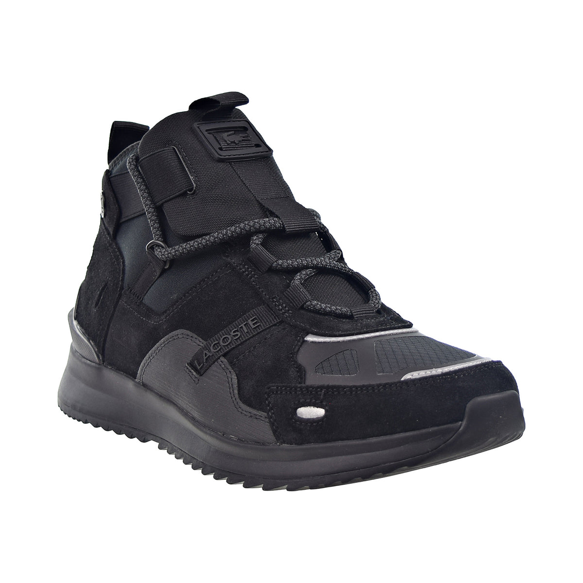Lacoste Run Breaker 0320 1 SMA Suede Men's Shoes Black-White