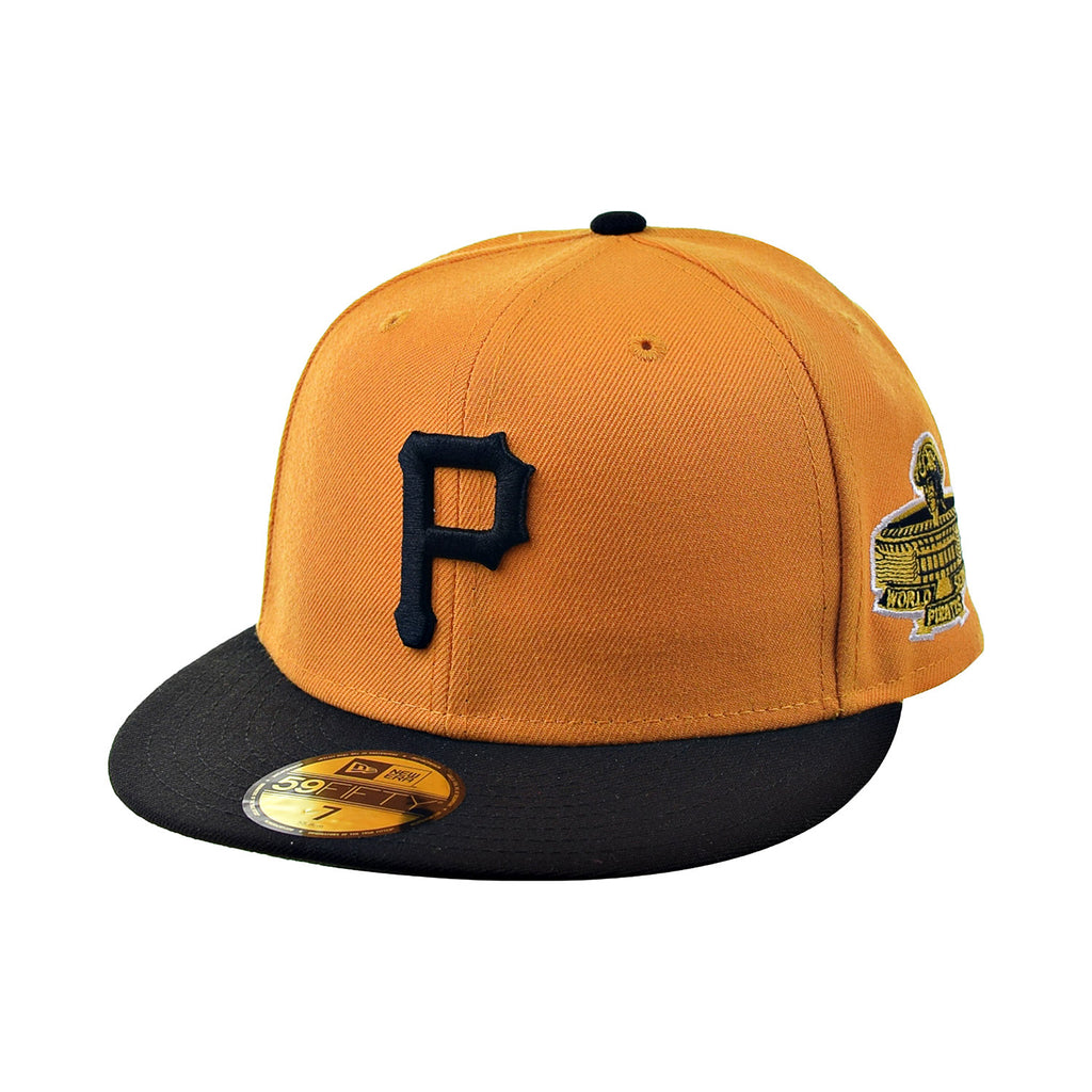 New Era 59Fifty Pittsburgh Pirates Green Bottom Men's Fitted Hat Yellow