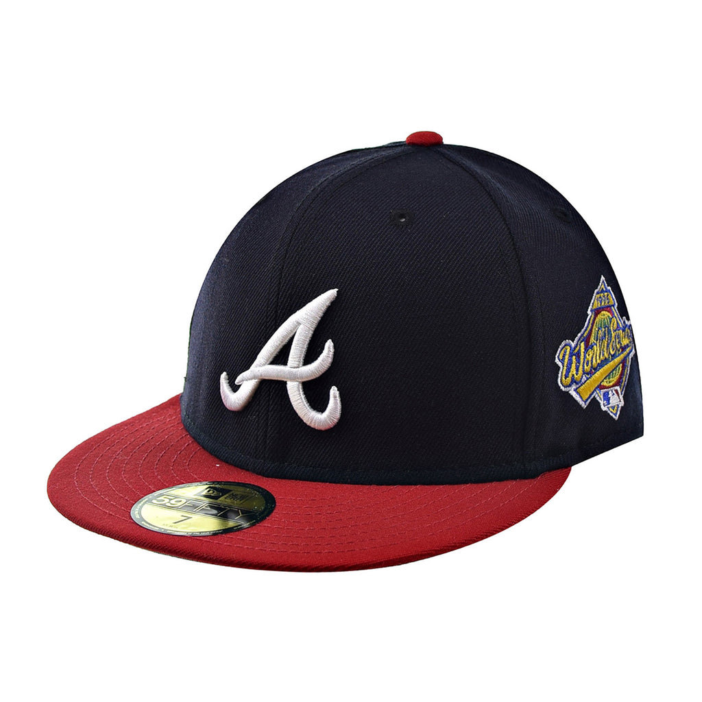 New Era 59Fifty Atlanta Braves 1996 World Series Men's Fitted Hat Navy-Red