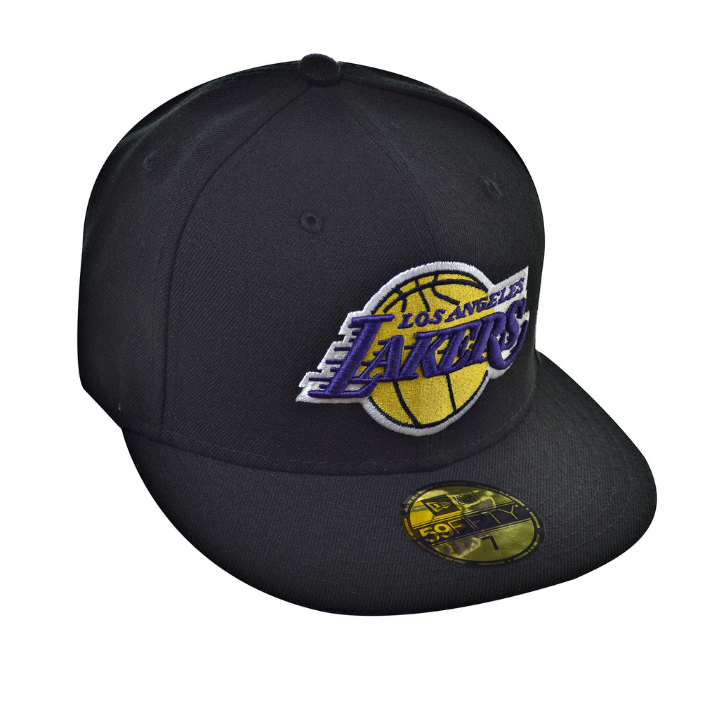 New Era Los Angeles Lakers 59Fifty Men's Fitted Hat Cap Black-Yellow