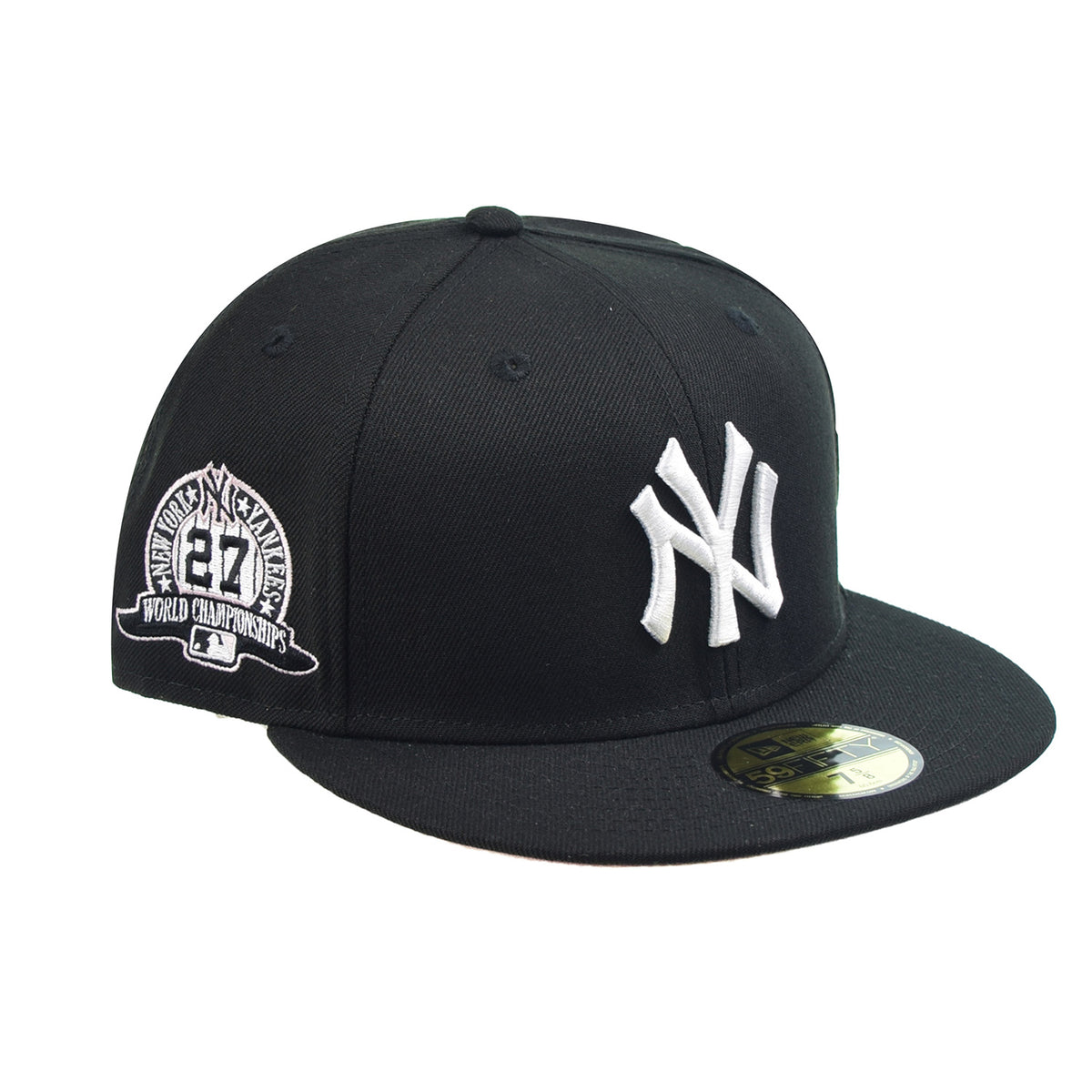 New Era New York Yankees World Championships Men's Fitted Hat Black-Pink Bottom