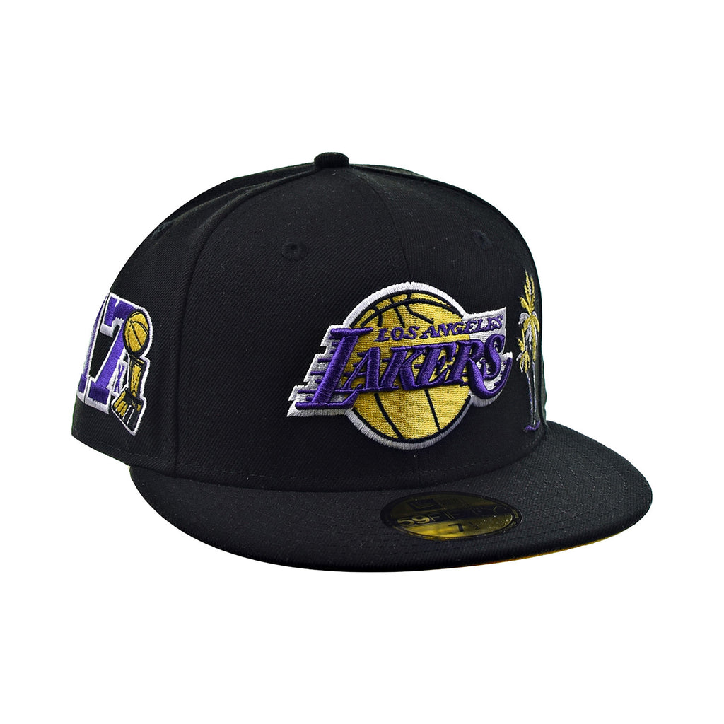 Mitchell & Ness Los Angeles Lakers Snapback Hat Cap Purple/Black/Pink Bottom