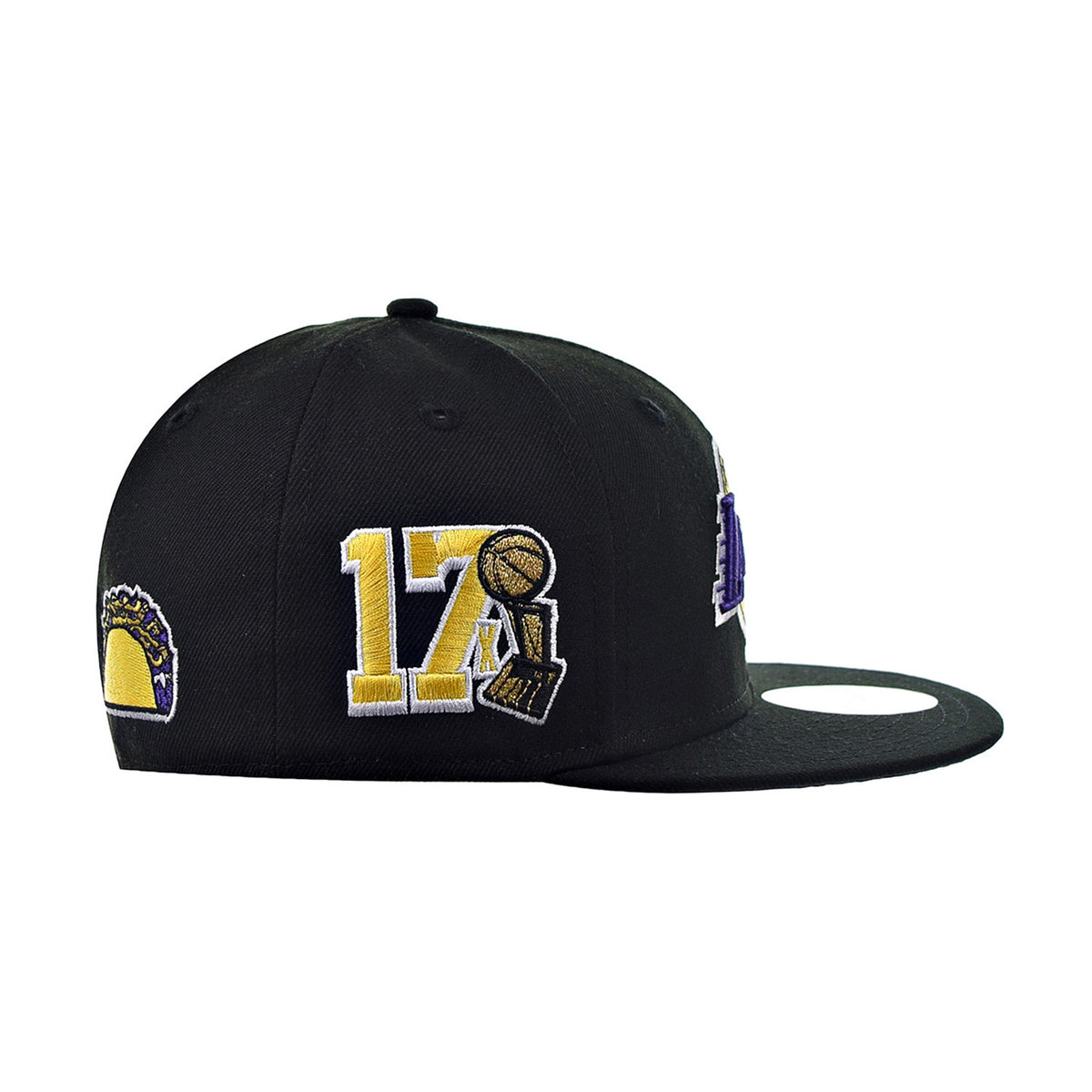 New Era 59Fifty Los Angeles Lakers 17x Purple Bottom Men's Fitted Hat Black