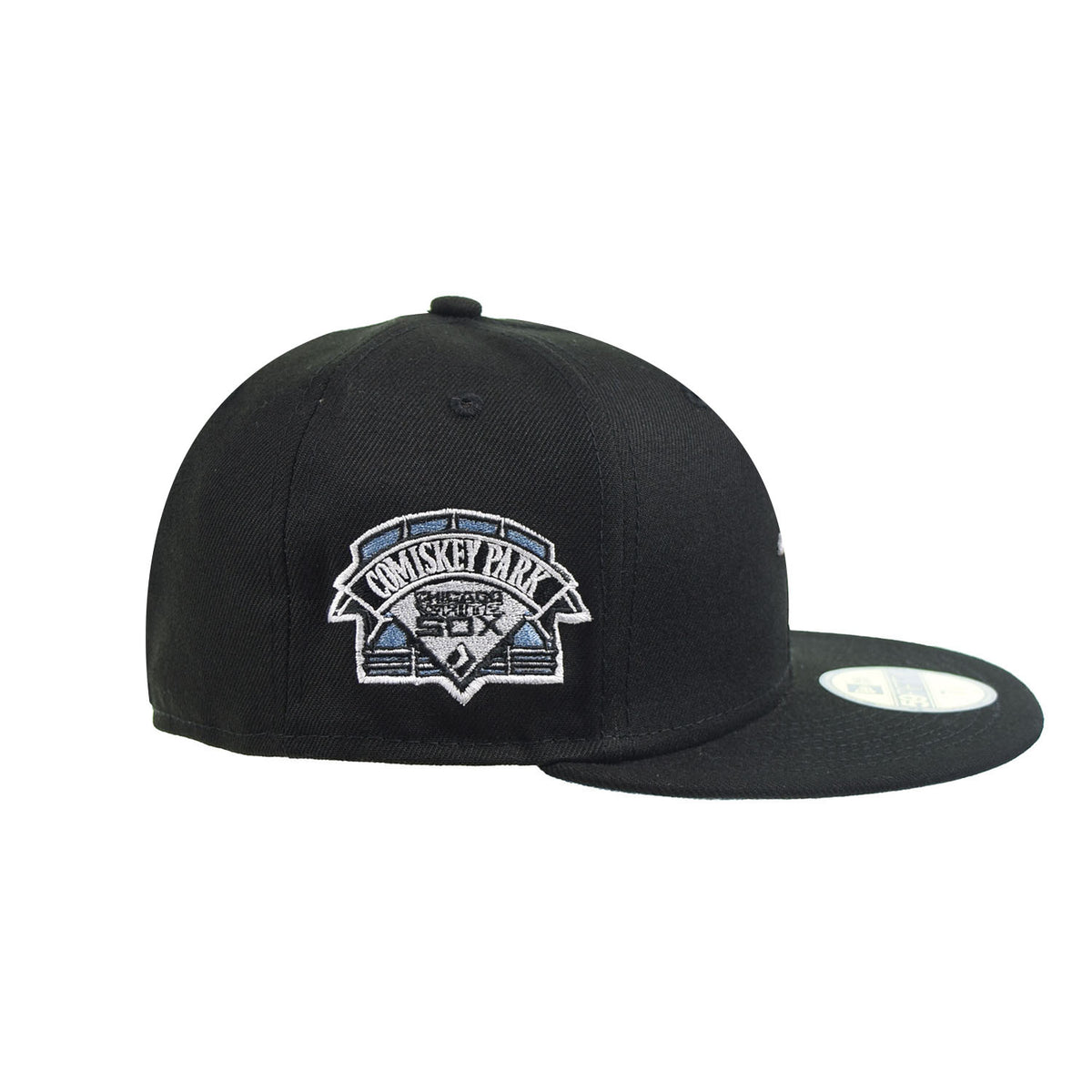 New Era Chicago White Sox "Comisky Park" 59Fifty Fitted Hat Black-Blue Bottom