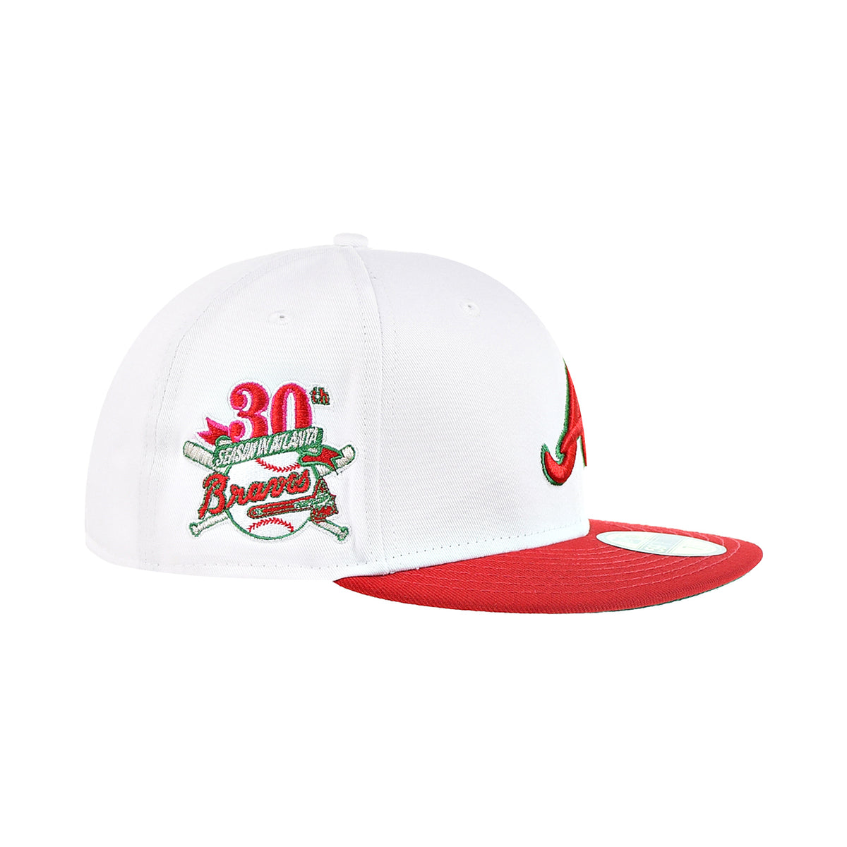 New Era Atlanta Braves 30th Anniversary 59Fifty Men's Fitted Hat White-Red