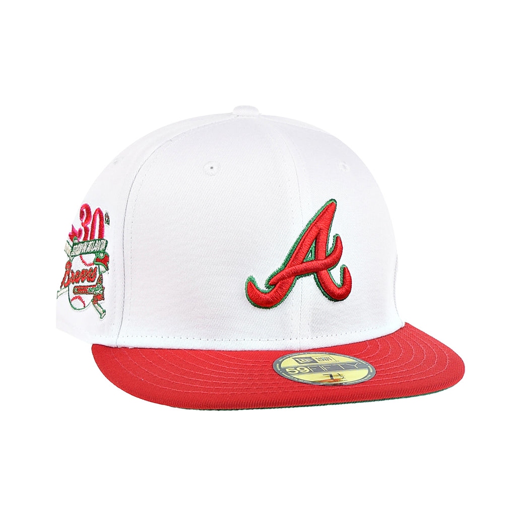 New Era Atlanta Braves 30th Anniversary 59Fifty Men's Fitted Hat White-Red