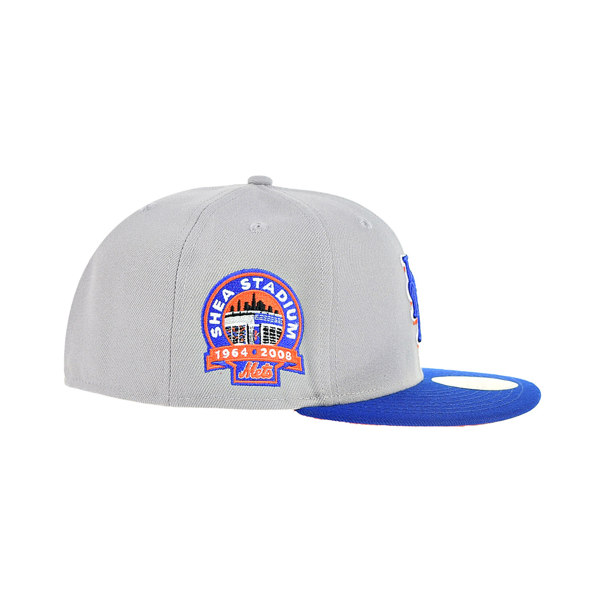New Era New York Mets Shea Stadium 59Fifty Men's Fitted Hat Grey-Orange-Blue