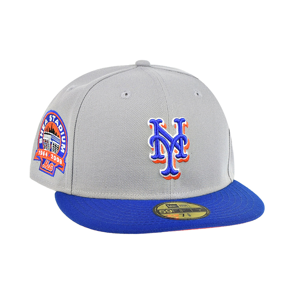 New Era New York Mets Shea Stadium 59Fifty Men's Fitted Hat Grey-Orange-Blue