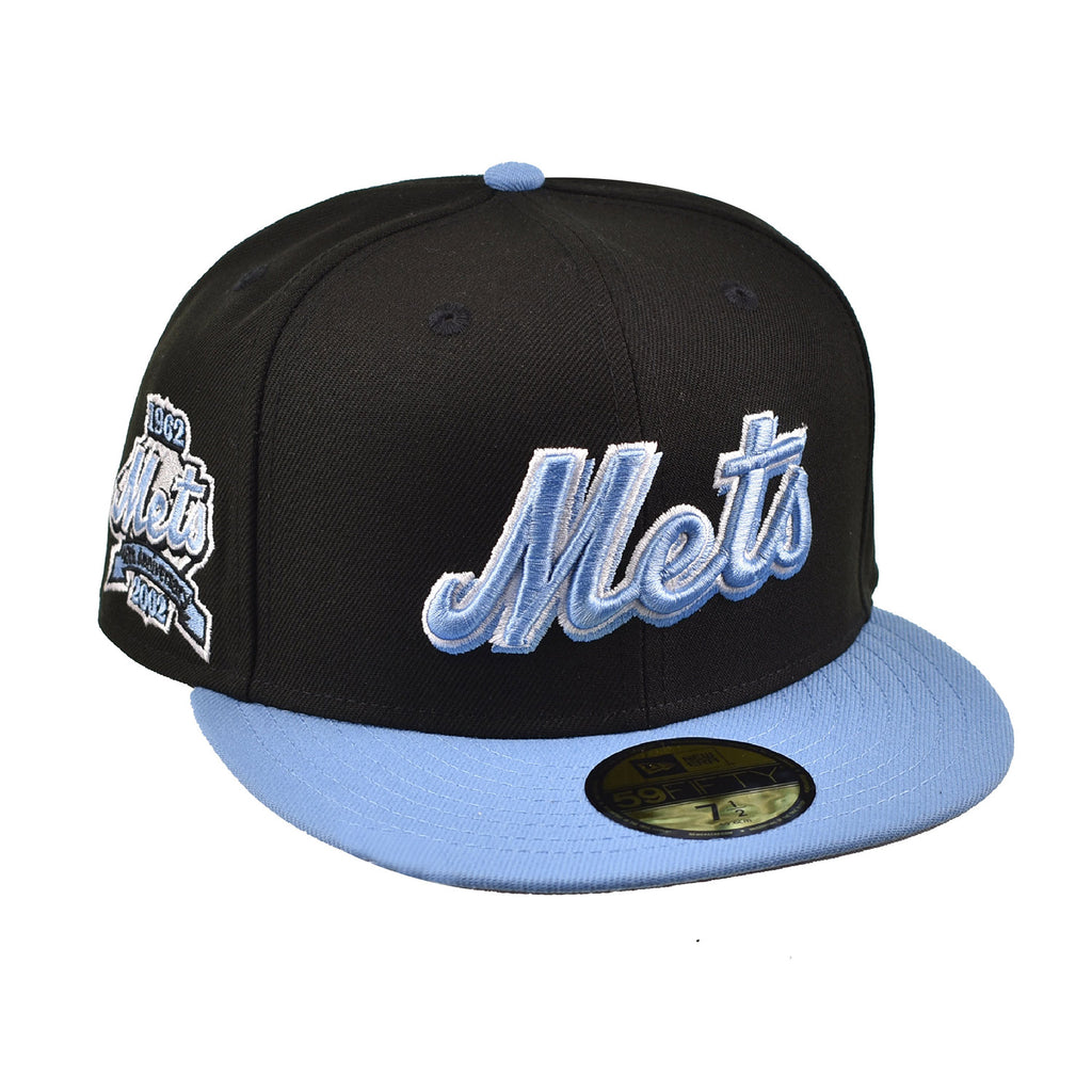 New Era New York Mets 59Fifty Men's Fitted Hat Black-Sky Blue