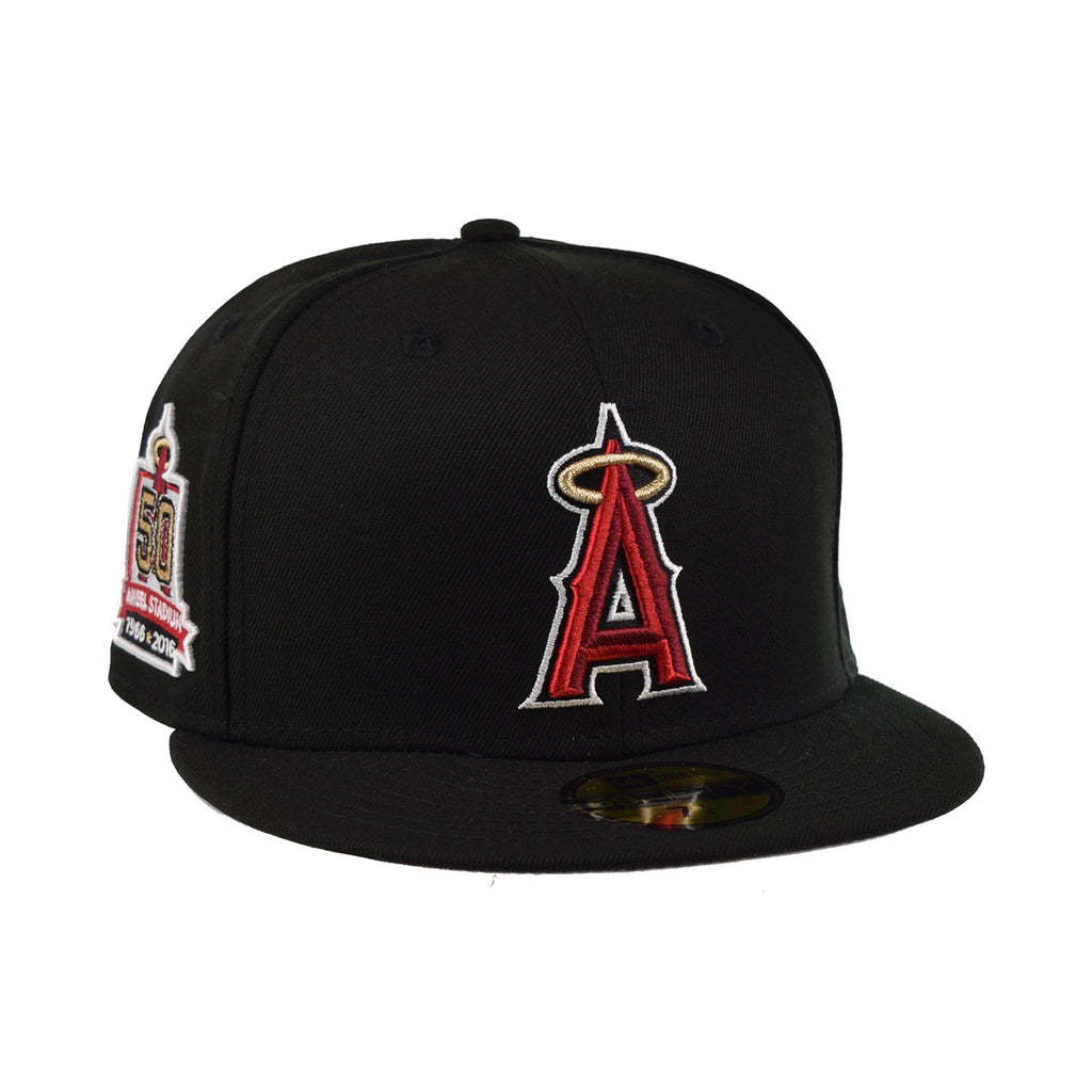 New Era 50th Angel Stadium Side Patch 59Fifty Men's Fitted Hat Black