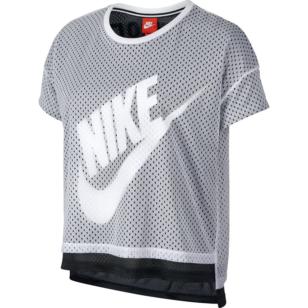 Nike Crop Mesh Women's T-Shirt Athletic White/Black