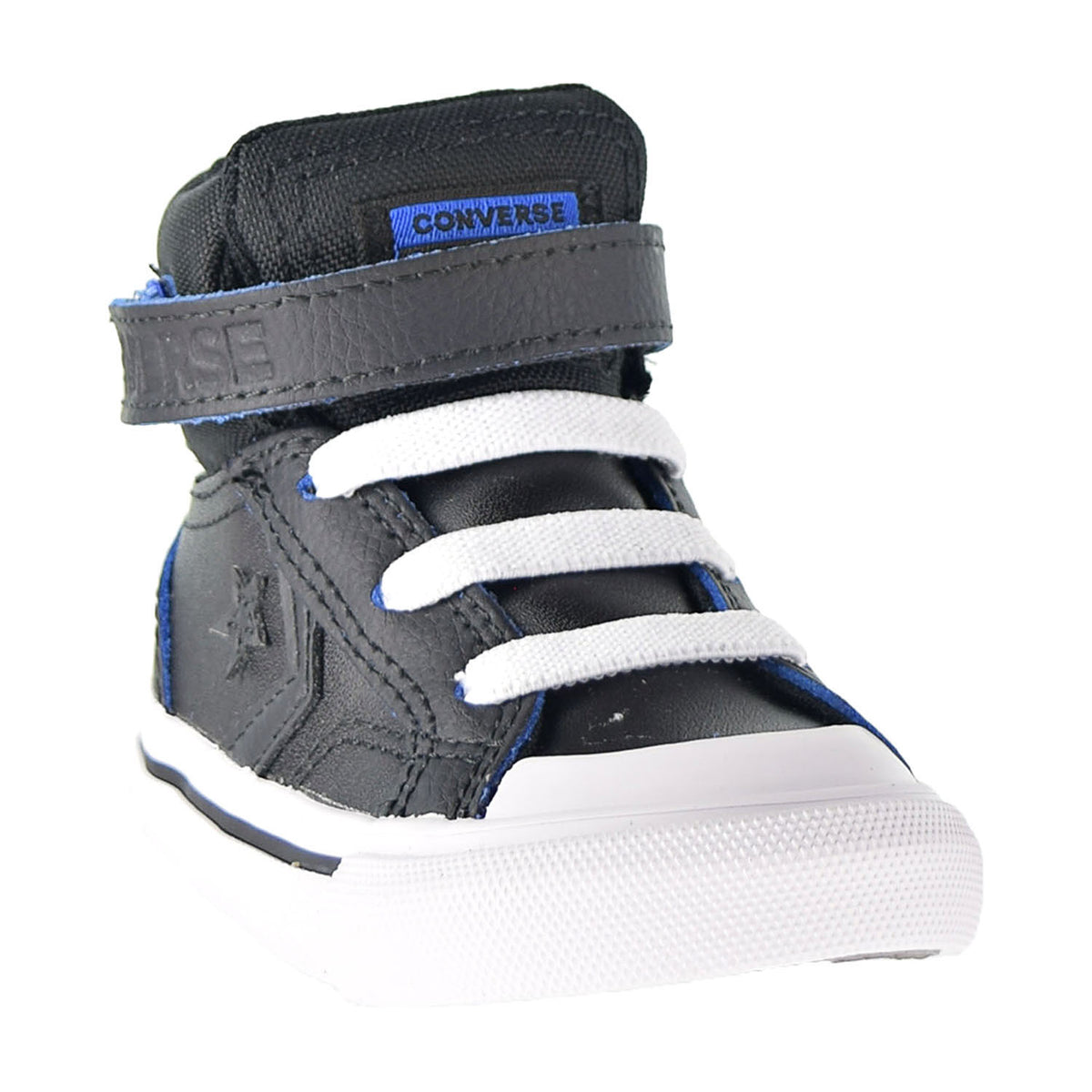 Converse Pro Blaze Strap Hi Two-Tone Leather Toddler Shoes Black-Hyper Royal