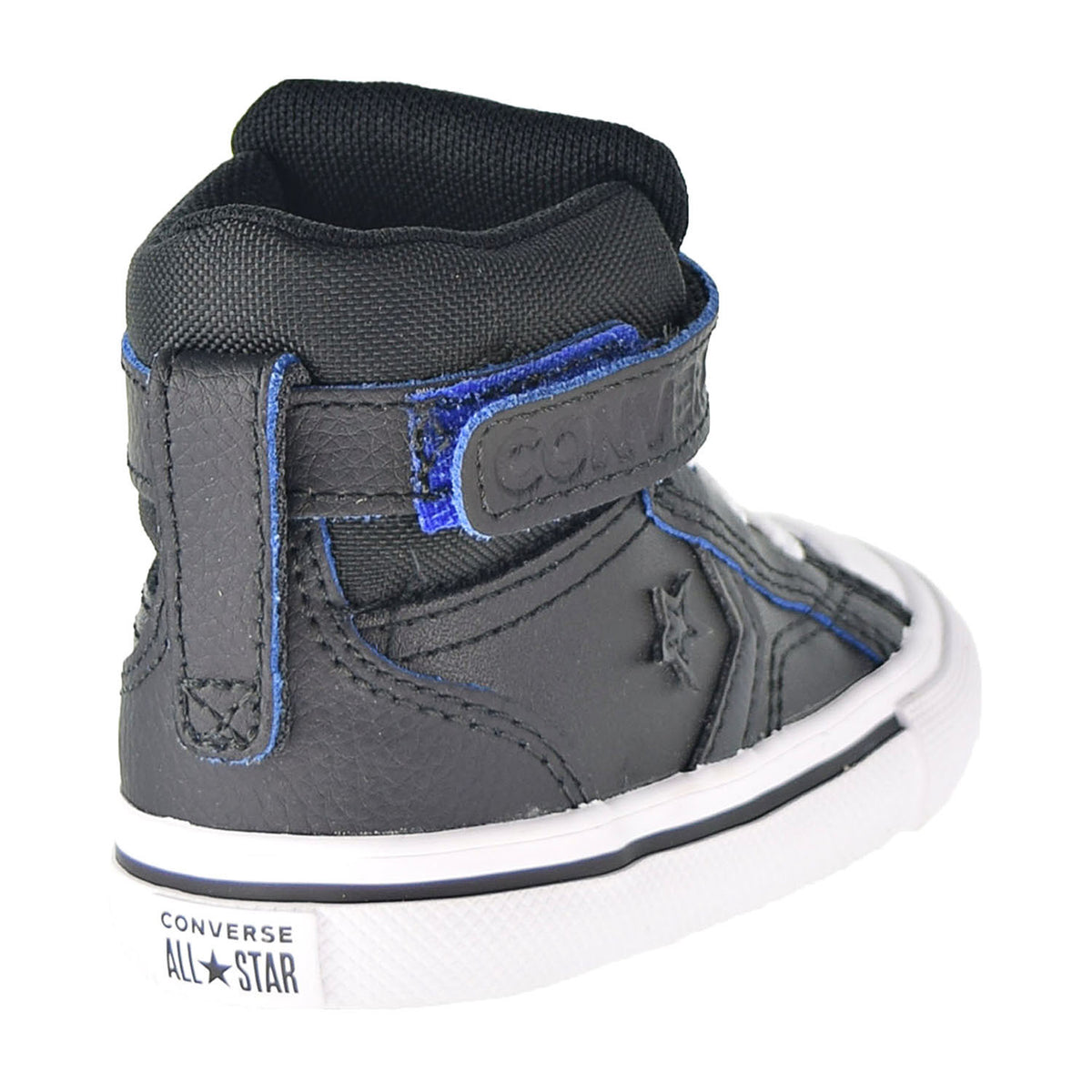 Converse Pro Blaze Strap Hi Two-Tone Leather Toddler Shoes Black-Hyper Royal