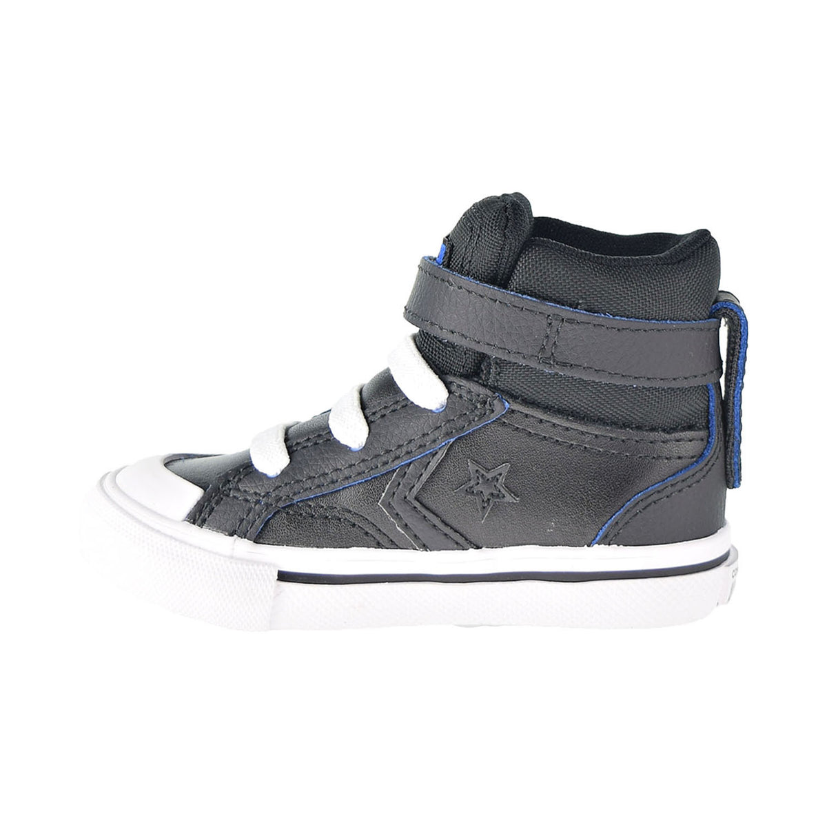 Converse Pro Blaze Strap Hi Two-Tone Leather Toddler Shoes Black-Hyper Royal