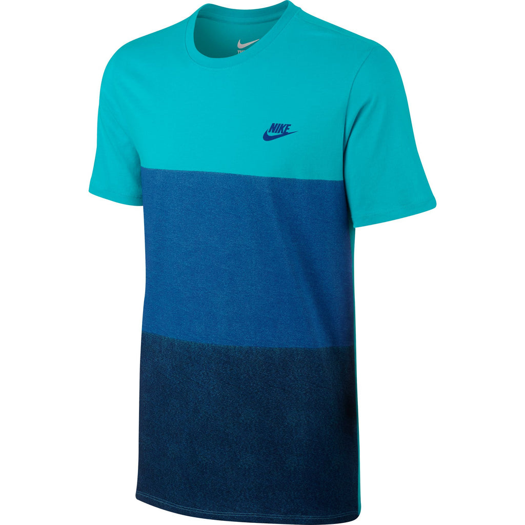 Nike Tonal Colorblock Men's T-Shirt Athletic Light Blue/Royal