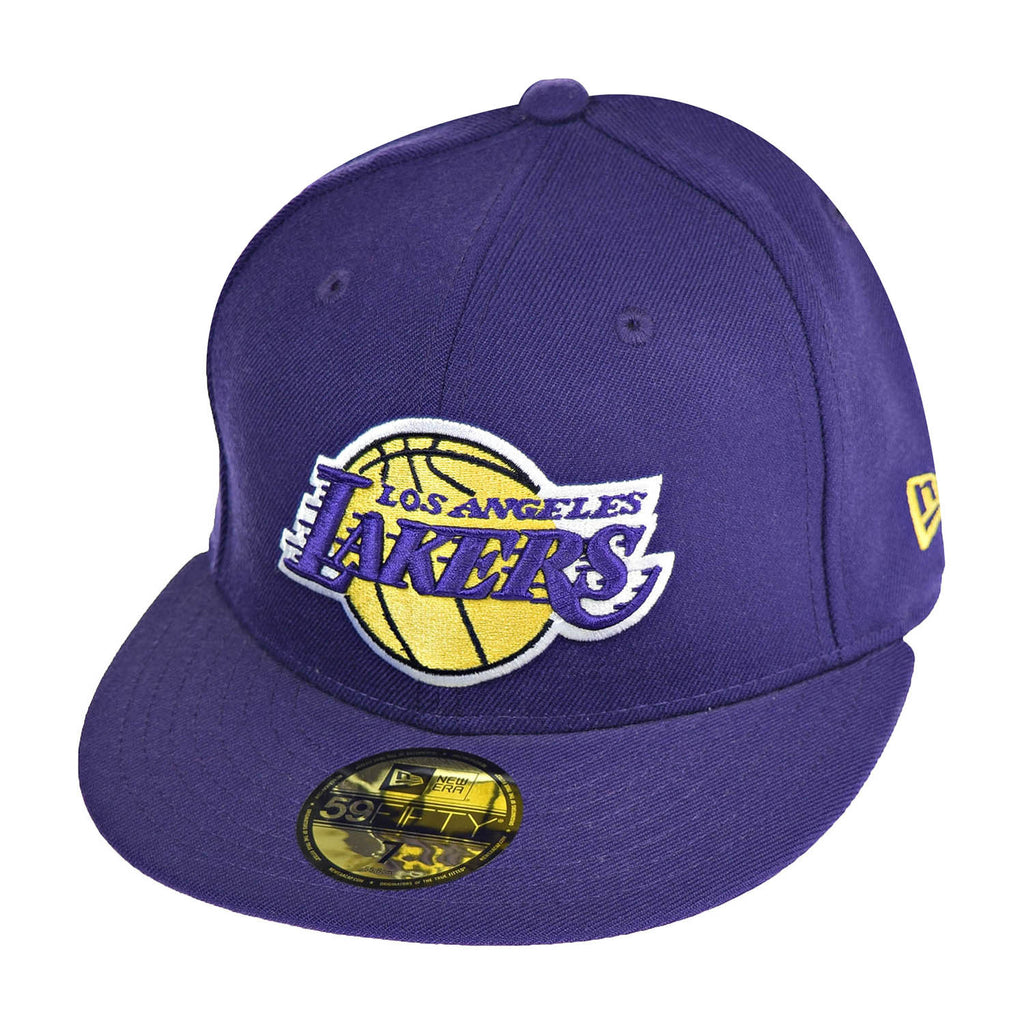 New Era Los Angeles Lakers NBA 59Fifty Men's Fitted Hat Cap Violet/Yellow/White